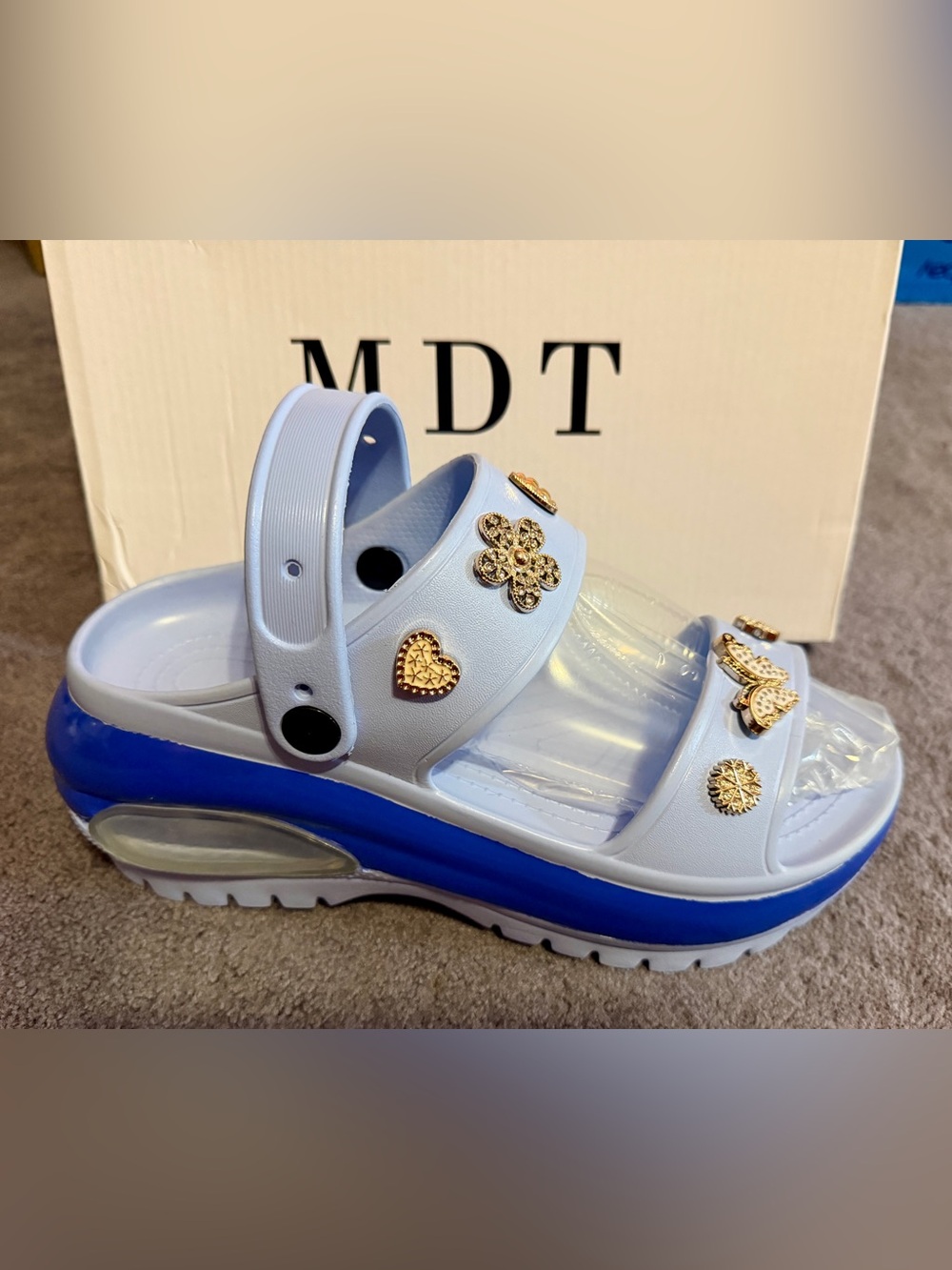 Women’s Blue Krystalle Platform Sandal Shoes - MDT